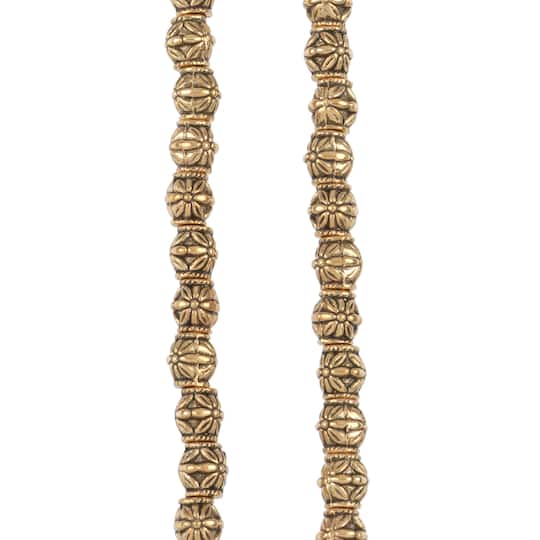 Antique Gold Metal Barrel Beads, 6.5mm by Bead Landing&#x2122;